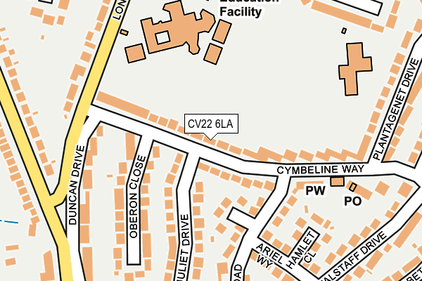 CV22 6LA map - OS OpenMap – Local (Ordnance Survey)