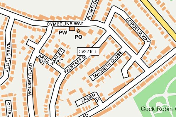 CV22 6LL map - OS OpenMap – Local (Ordnance Survey)