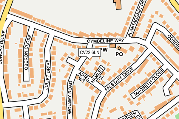 CV22 6LN map - OS OpenMap – Local (Ordnance Survey)