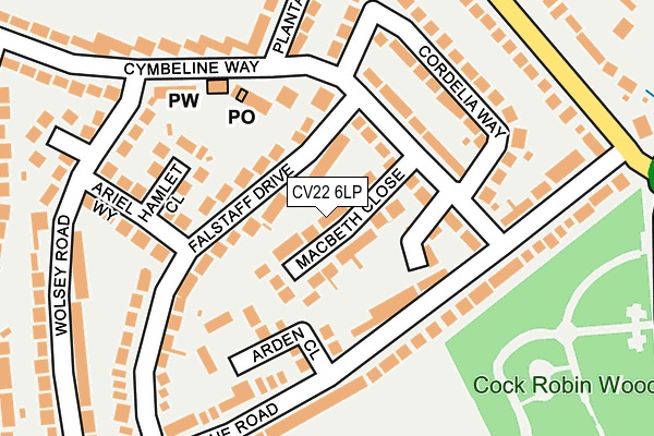 CV22 6LP map - OS OpenMap – Local (Ordnance Survey)