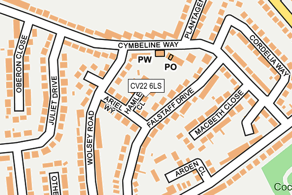 CV22 6LS map - OS OpenMap – Local (Ordnance Survey)