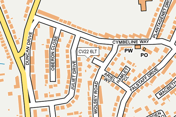 CV22 6LT map - OS OpenMap – Local (Ordnance Survey)