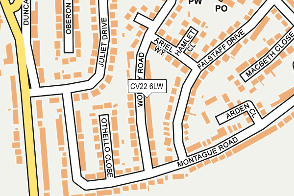 CV22 6LW map - OS OpenMap – Local (Ordnance Survey)