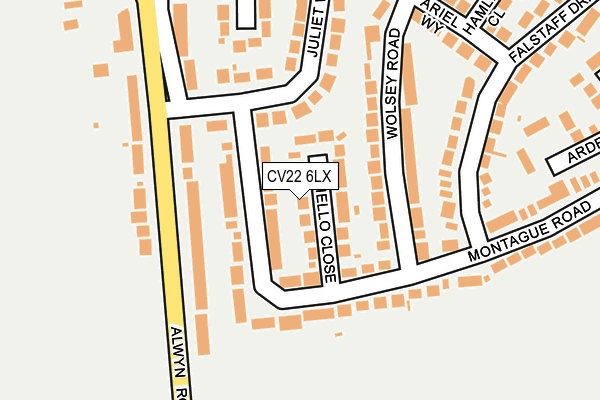 CV22 6LX map - OS OpenMap – Local (Ordnance Survey)
