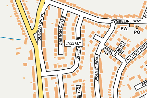CV22 6LY map - OS OpenMap – Local (Ordnance Survey)