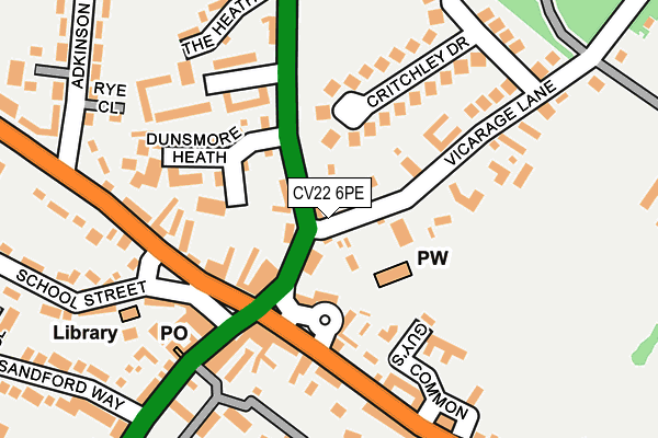 CV22 6PE map - OS OpenMap – Local (Ordnance Survey)