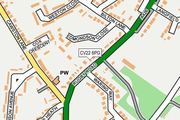 CV22 6PG map - OS OpenMap – Local (Ordnance Survey)