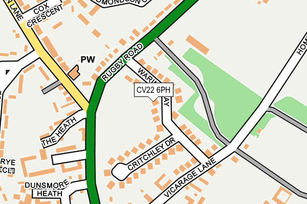 CV22 6PH map - OS OpenMap – Local (Ordnance Survey)