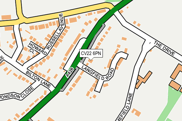 CV22 6PN map - OS OpenMap – Local (Ordnance Survey)