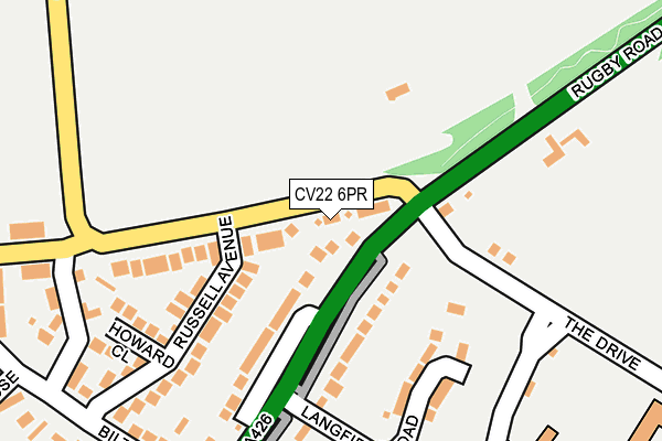 CV22 6PR map - OS OpenMap – Local (Ordnance Survey)