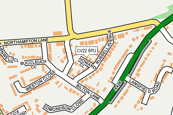 CV22 6PU map - OS OpenMap – Local (Ordnance Survey)