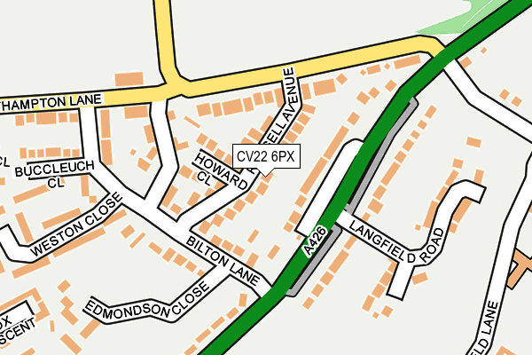 CV22 6PX map - OS OpenMap – Local (Ordnance Survey)