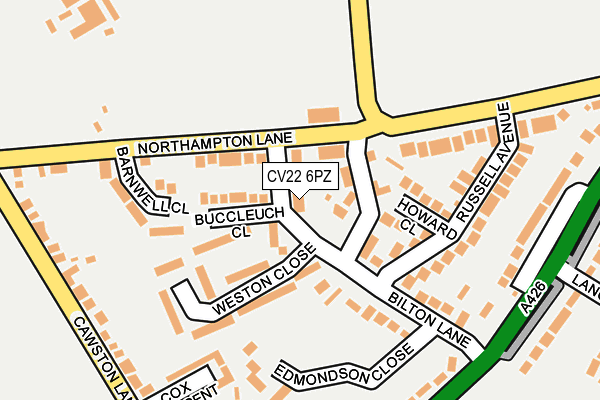 CV22 6PZ map - OS OpenMap – Local (Ordnance Survey)