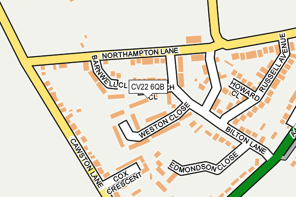 CV22 6QB map - OS OpenMap – Local (Ordnance Survey)