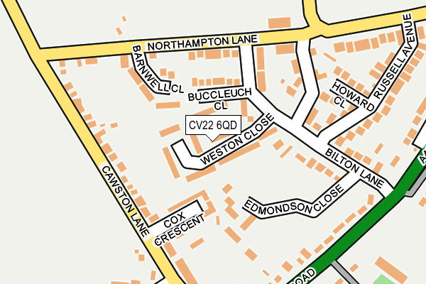 CV22 6QD map - OS OpenMap – Local (Ordnance Survey)