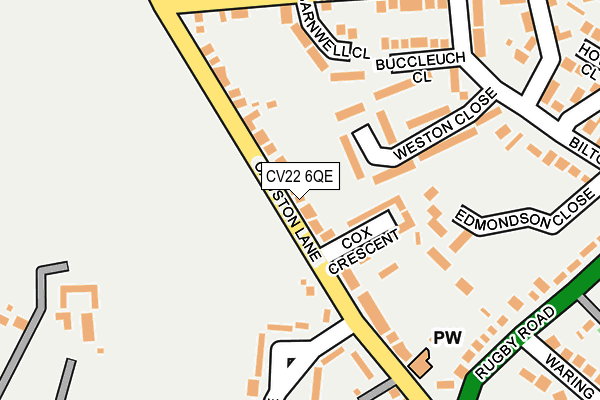 CV22 6QE map - OS OpenMap – Local (Ordnance Survey)