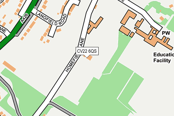CV22 6QS map - OS OpenMap – Local (Ordnance Survey)