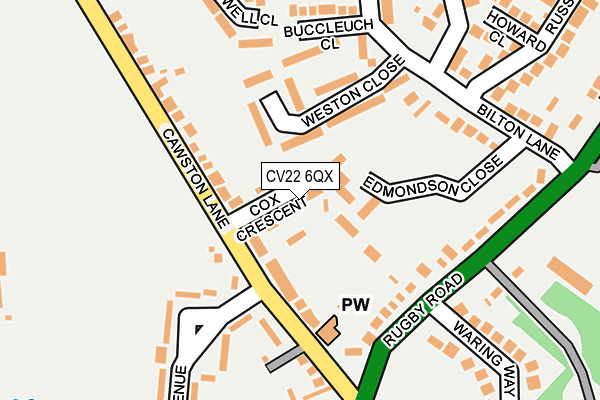 CV22 6QX map - OS OpenMap – Local (Ordnance Survey)