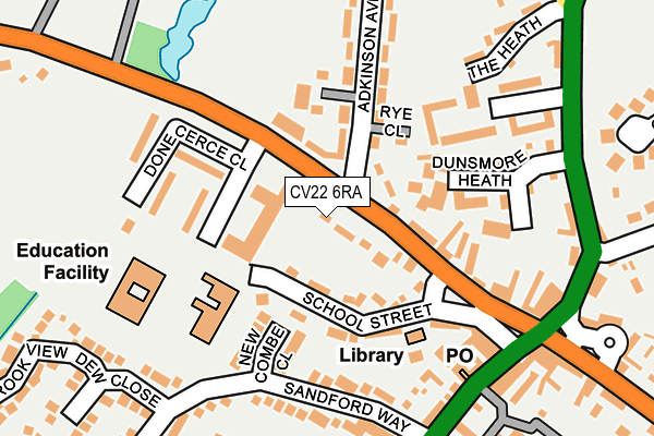 CV22 6RA map - OS OpenMap – Local (Ordnance Survey)