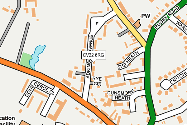 CV22 6RG map - OS OpenMap – Local (Ordnance Survey)