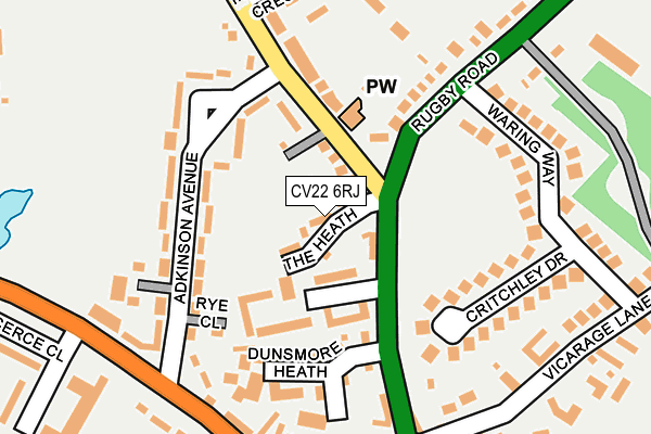 CV22 6RJ map - OS OpenMap – Local (Ordnance Survey)