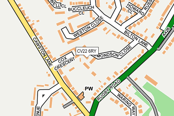 CV22 6RY map - OS OpenMap – Local (Ordnance Survey)