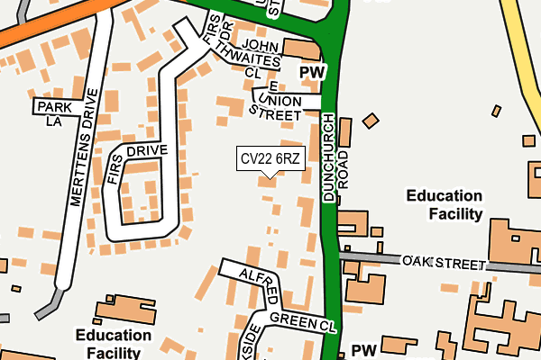 CV22 6RZ map - OS OpenMap – Local (Ordnance Survey)