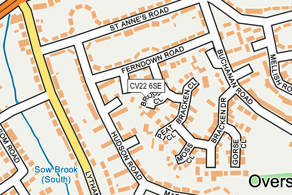CV22 6SE map - OS OpenMap – Local (Ordnance Survey)