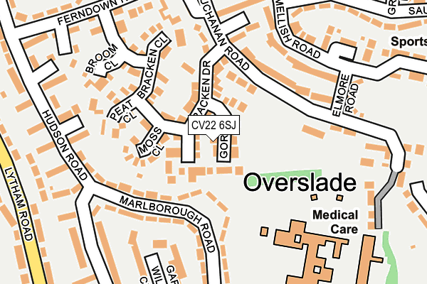 CV22 6SJ map - OS OpenMap – Local (Ordnance Survey)