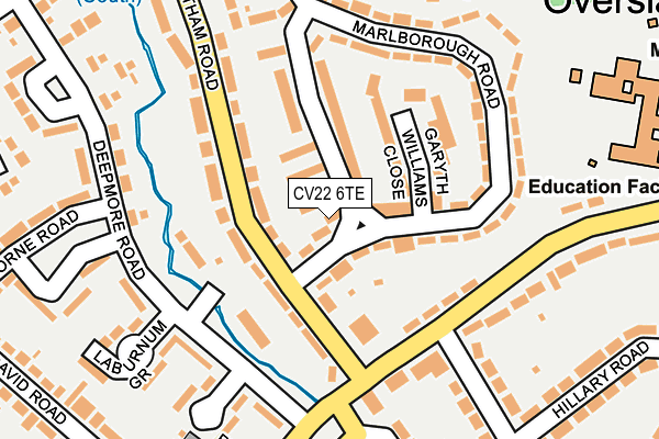 CV22 6TE map - OS OpenMap – Local (Ordnance Survey)