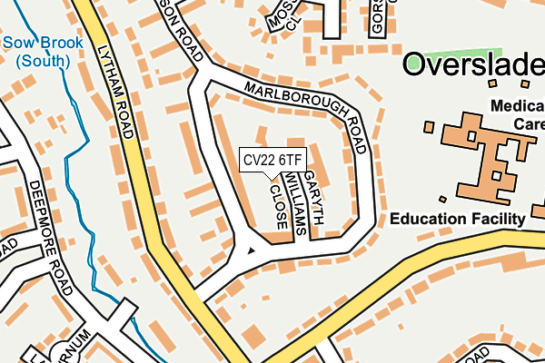 CV22 6TF map - OS OpenMap – Local (Ordnance Survey)