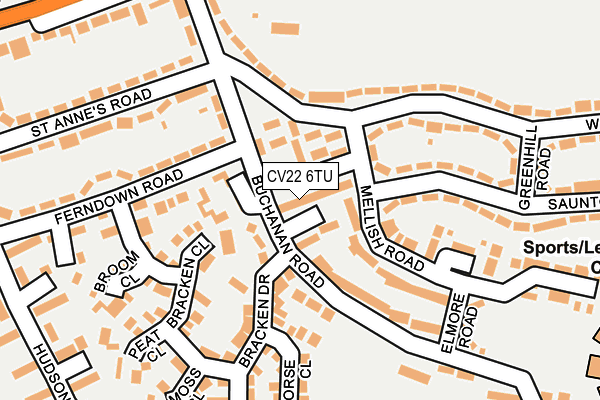 CV22 6TU map - OS OpenMap – Local (Ordnance Survey)
