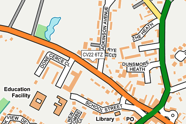 CV22 6TZ map - OS OpenMap – Local (Ordnance Survey)
