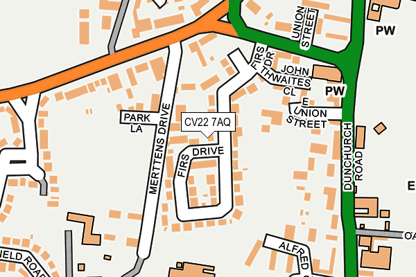 CV22 7AQ map - OS OpenMap – Local (Ordnance Survey)