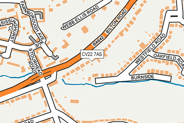 CV22 7AS map - OS OpenMap – Local (Ordnance Survey)