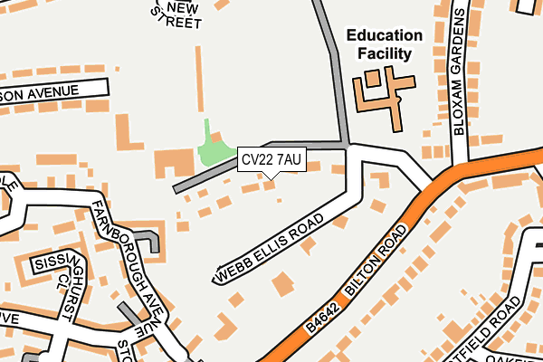 CV22 7AU map - OS OpenMap – Local (Ordnance Survey)