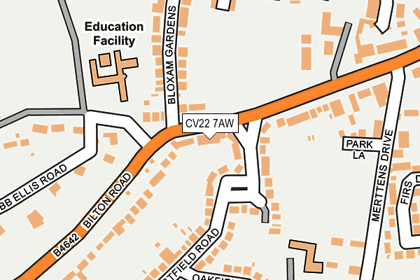 CV22 7AW map - OS OpenMap – Local (Ordnance Survey)