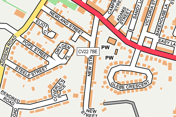 CV22 7BE map - OS OpenMap – Local (Ordnance Survey)