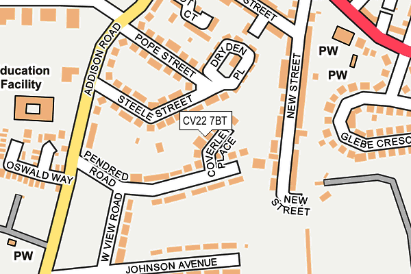 CV22 7BT map - OS OpenMap – Local (Ordnance Survey)