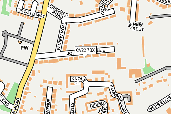 CV22 7BX map - OS OpenMap – Local (Ordnance Survey)