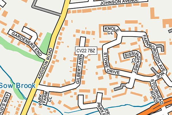 CV22 7BZ map - OS OpenMap – Local (Ordnance Survey)