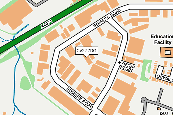 CV22 7DG map - OS OpenMap – Local (Ordnance Survey)