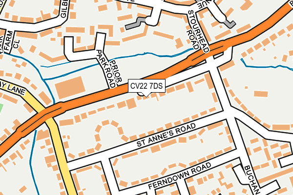 CV22 7DS map - OS OpenMap – Local (Ordnance Survey)