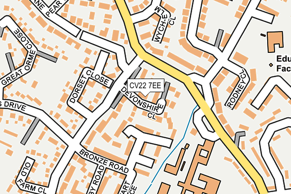 CV22 7EE map - OS OpenMap – Local (Ordnance Survey)