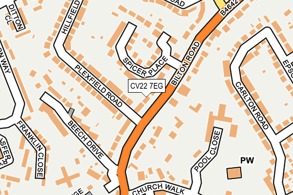 CV22 7EG map - OS OpenMap – Local (Ordnance Survey)