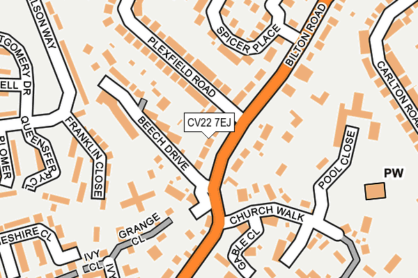 CV22 7EJ map - OS OpenMap – Local (Ordnance Survey)