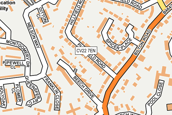 CV22 7EN map - OS OpenMap – Local (Ordnance Survey)