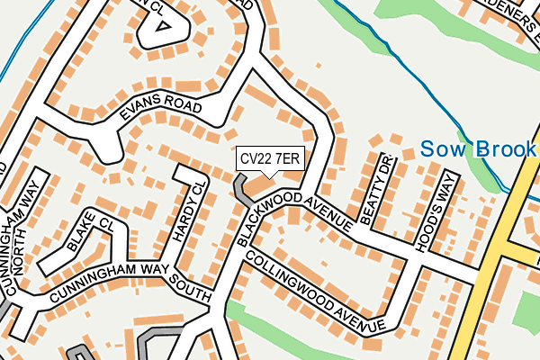 CV22 7ER map - OS OpenMap – Local (Ordnance Survey)