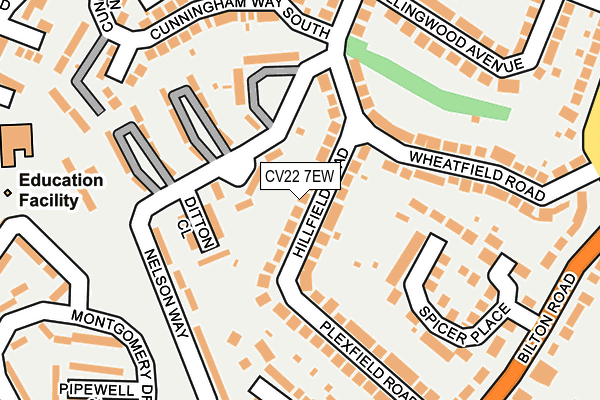 CV22 7EW map - OS OpenMap – Local (Ordnance Survey)