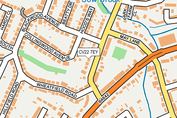 CV22 7EY map - OS OpenMap – Local (Ordnance Survey)